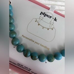 Piper Aqua Beaded Bag Charm